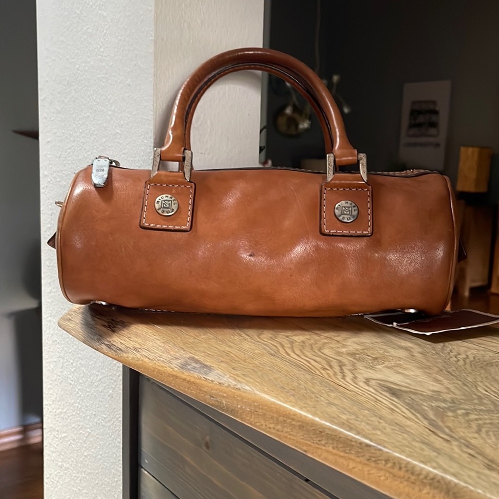 Vintage Michael Kors Tan Leather Barrel Satchel - Picture 15 of 15